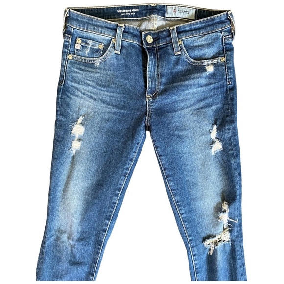 AG ADRIANO GOLDSCHMIED LEGGING ANKLE WITH STEP FRAY HEM SZ 27R - Picture 4 of 10